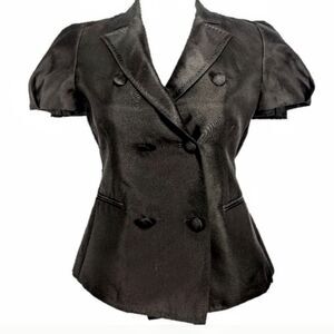 Albino Avant Grande Teodoro Runway Luxury Bespoke Silk Blazer Blouse Sz US 11